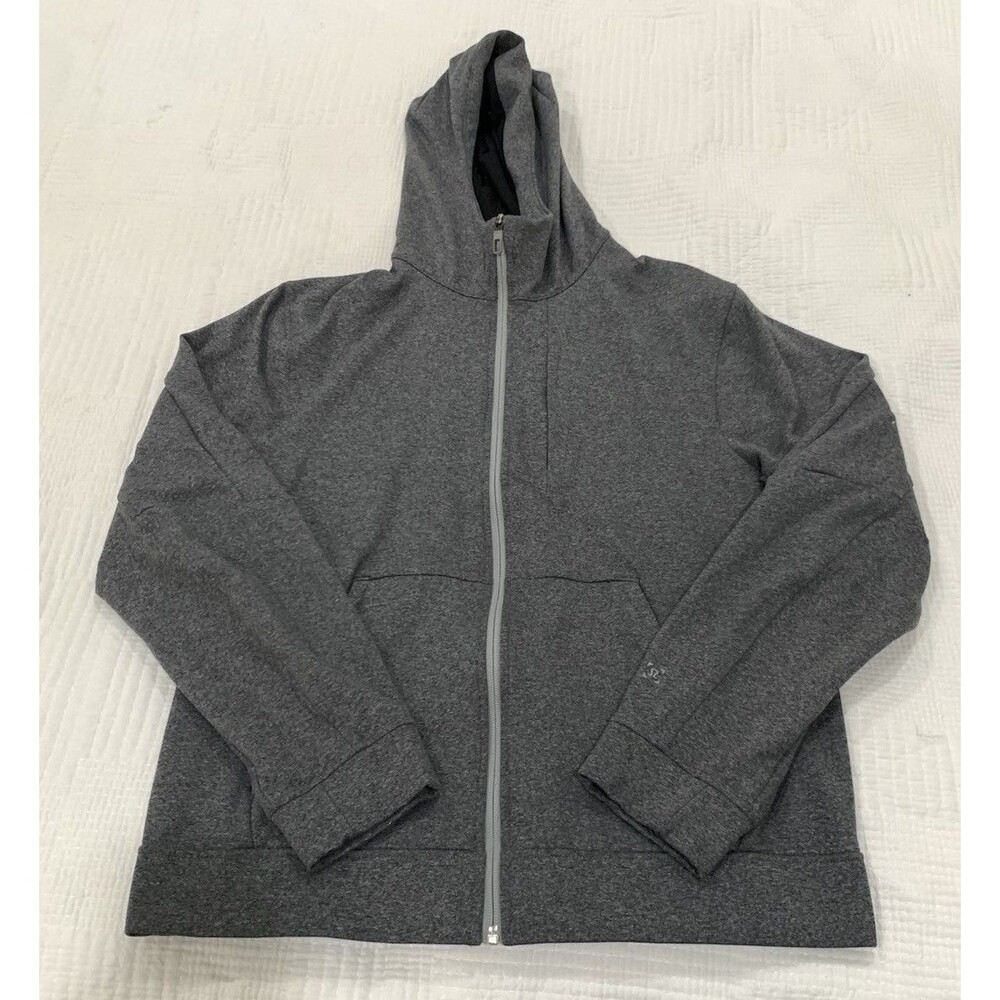 LULULEMON City Sweat Zip Hoodie Thermo Mens Medium Grey Hooded
